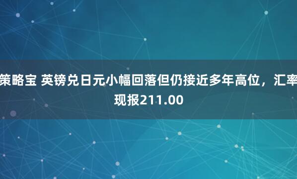策略宝 英镑兑日元小幅回落但仍接近多年高位，汇率现报211.00